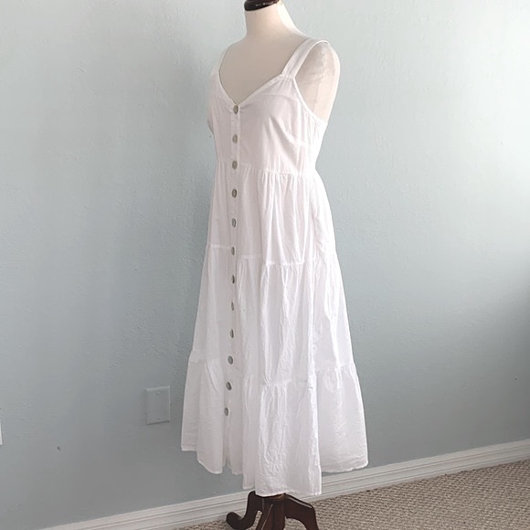 Rails White Violet Tiered Cotton Voile Midi Dress - Picture 9 of 16